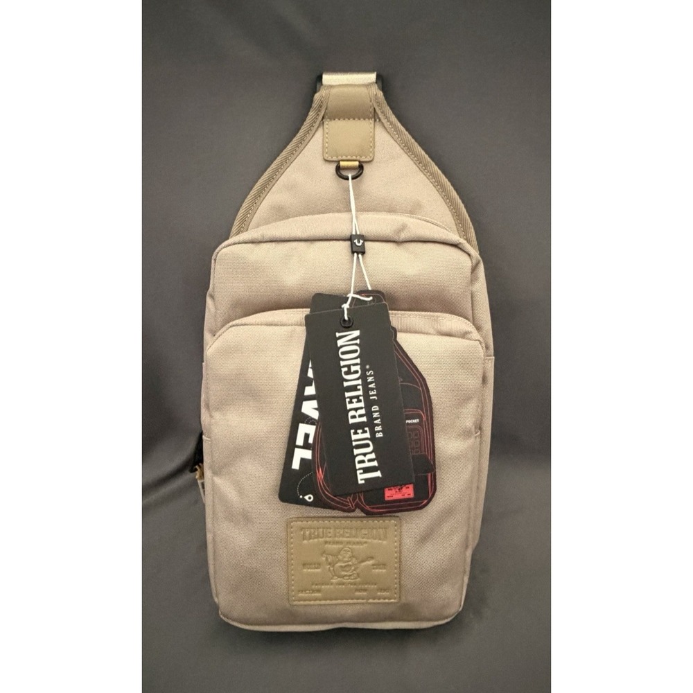 True Religion Pippen Tan Camo Sling Crossbody Bag Adult Zip Adjustable Strap NEW